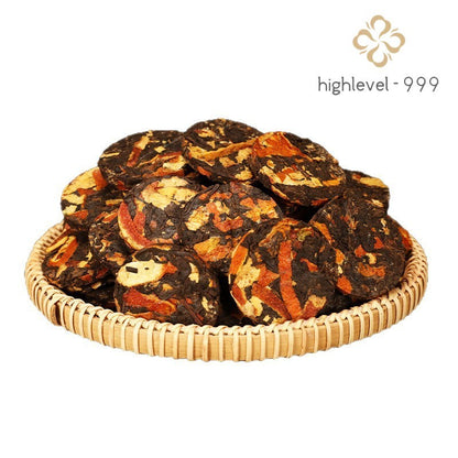 50g Dry Stored Chenpi Ripe Puer Tea Cake Yunnan Mountain Grown Tea