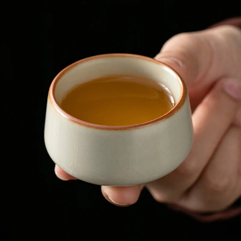 Yellow Ru Kiln Master Cup Ceramic Kung Fu Tea Set Single Person Special Tea Cup
