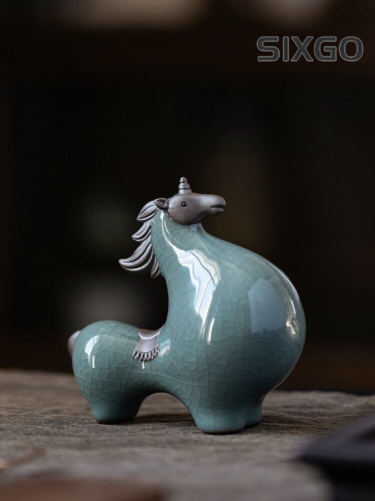Ceramic Tang horse entrance wine cabinet desktop desk zodiac Art decor China