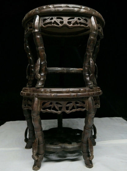 8"Old Chinese Solid Wood Base Display Stand for Vase Bottle Teapot Incense