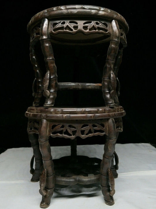 8"Old Chinese Solid Wood Base Display Stand for Vase Bottle Teapot Incense