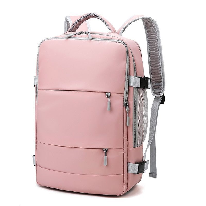 Pink Travel Backpack Water Repellent Anti-Theft Stylish Bags Luggage 28*16*43 CM