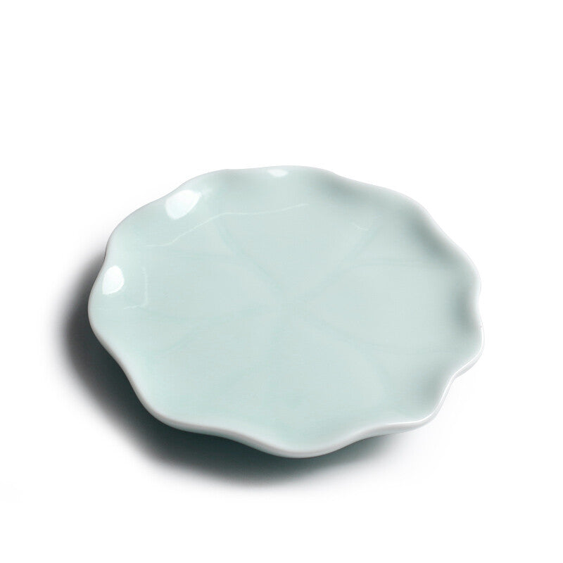 One Cup Saucer Porcelain Coaster For Tea Cup Celadon Chinese Cup Mat Handmade