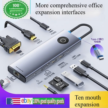 Ten-in-one multi-function typec docking station Gigabit Ethernet port 4k60