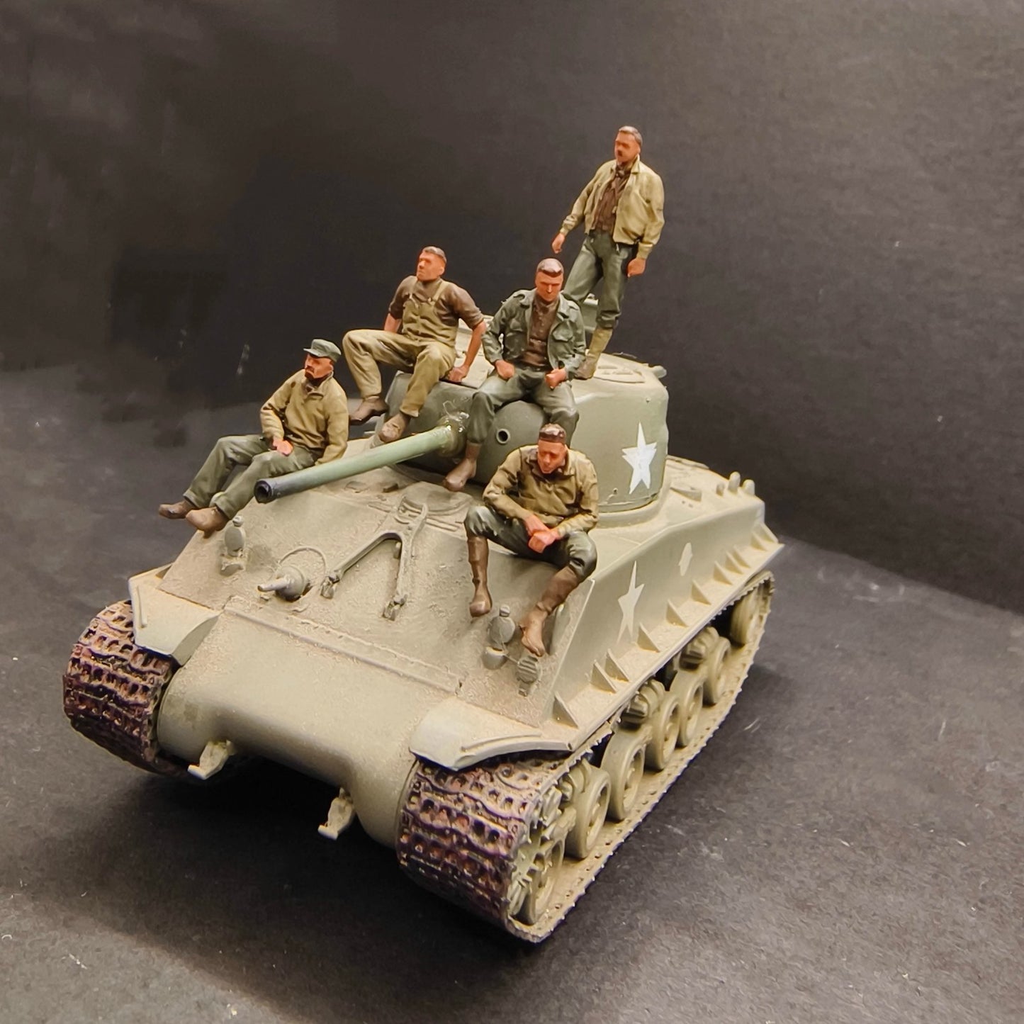 Homemade 1/72 WWII U.S. Military 2 Persons （without Tank ）Finished Model