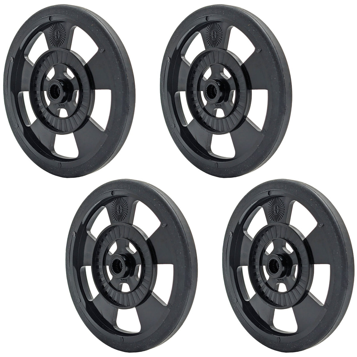 4 Pack 69mm Robotics Wheels - ABS Hubs with Silicone Tires, Fits 25-tooth Spline