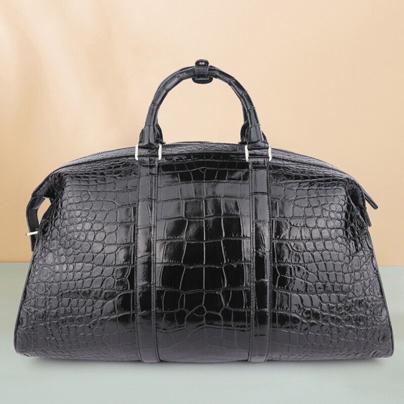 Real Alligator Crocodile Belly Skin Business Briefcase Shoulder Handbag Travel