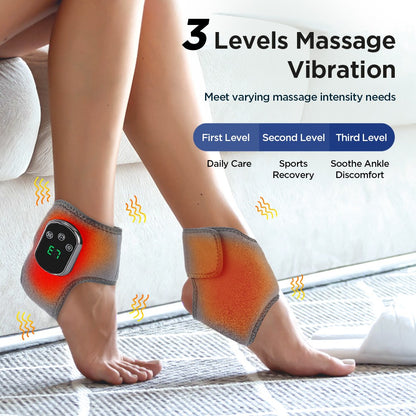 Electric Foot Ankle Vibration Massager Pain Relief infrared Hot Compress Therapy