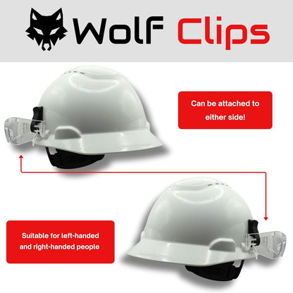 Wolf Clips – Hard Hat Accessory Clip – Durable PETG Construction Tool Holder – J