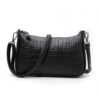 Genuine Leather Bag Fashion Cowhide Pattern Zipper Shoulder Messenger Handbags
