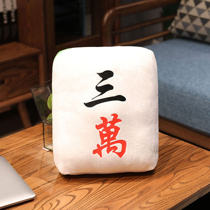 Creative Mahjong Pillow Cushion Chinese Plush Toy Pillow Sofa Backrest Gift NEW
