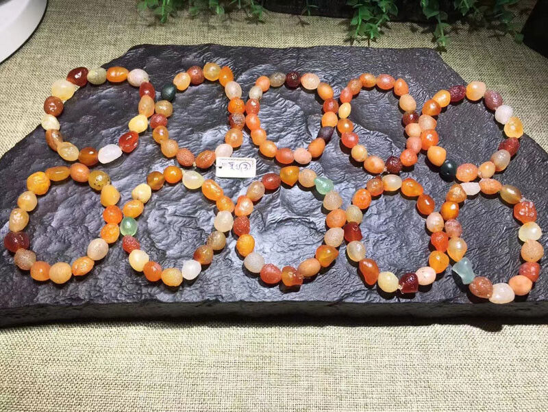 Rare Natural Gobi Desert Alashan Agate stone Prayer Pendant Bracelet