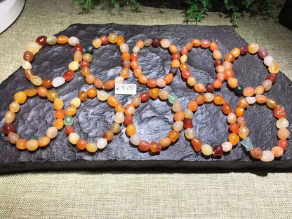 Rare Natural Gobi Desert Alashan Agate stone Prayer Pendant Bracelet