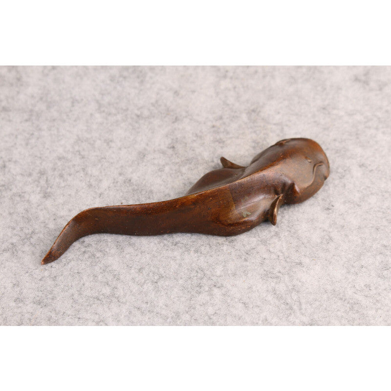 Chinese Bronze Fish Catfish Statue Figure Collection Tea Pet Table Decor
