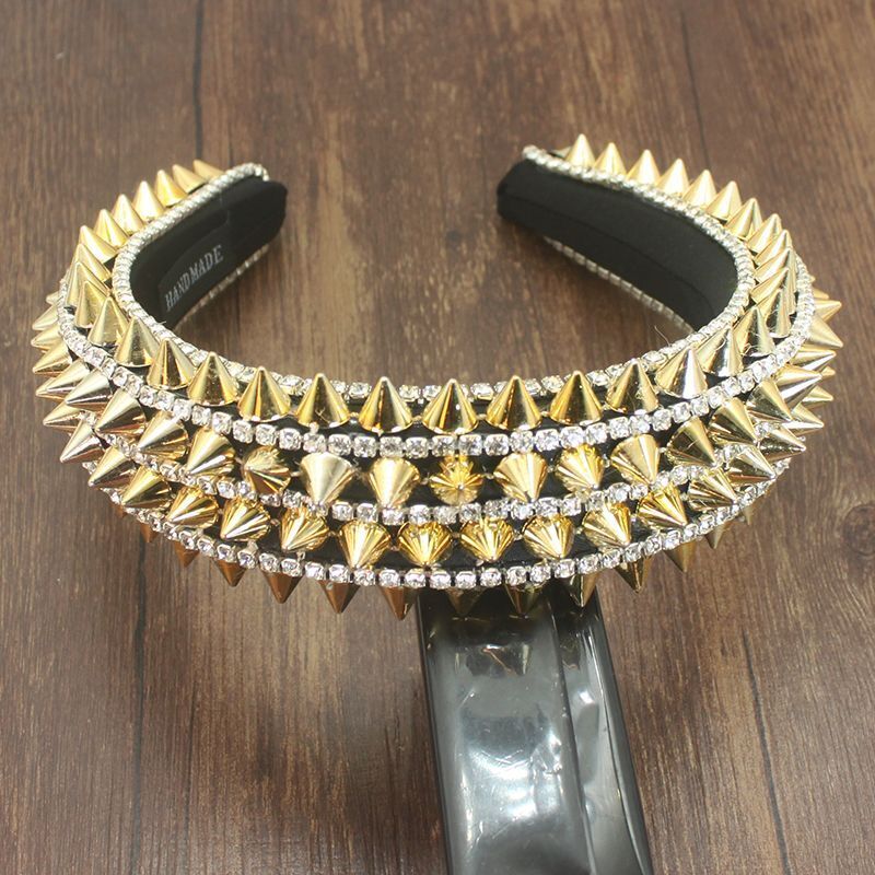 Women Headbands Baroque Fashion Rivet Sponge Luxury Hair Hoop Ladies Headdresses