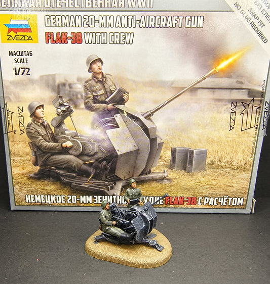 1/72 World War II German Air Defense Artillery+Soldier Model