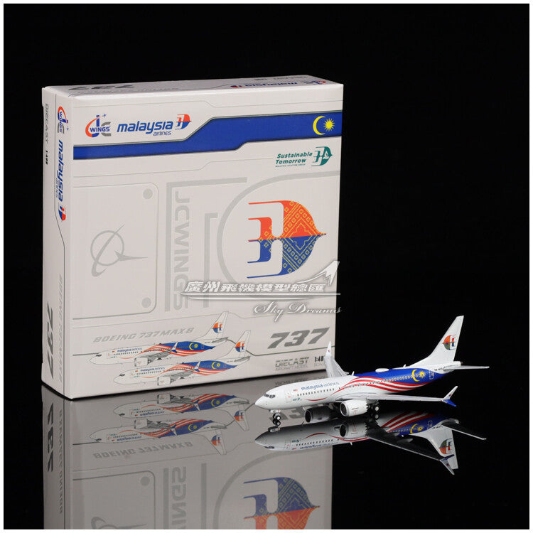 1:400 JC Wings Malaysia Airlines BOEING 737 MAX 8 Airplane Diecast Plane Model