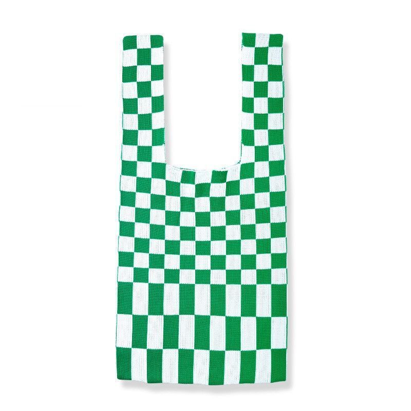 Plaid Twill Shoulder Wrist Underarm Bag Wool Large Retro Tote Handbag Purse 1 PC