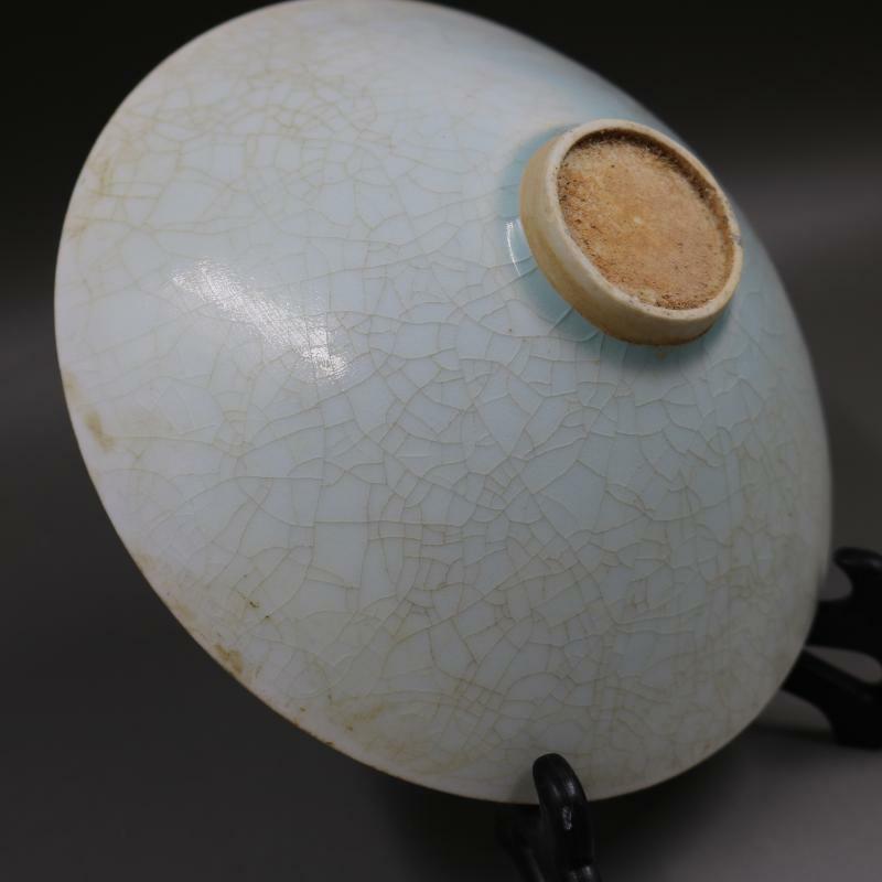 Chinese Song Hutian Kiln Crackle Porcelain Celadon Glaze Bowl 6.9 Inch