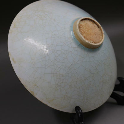 Chinese Song Hutian Kiln Crackle Porcelain Celadon Glaze Bowl 6.9 Inch