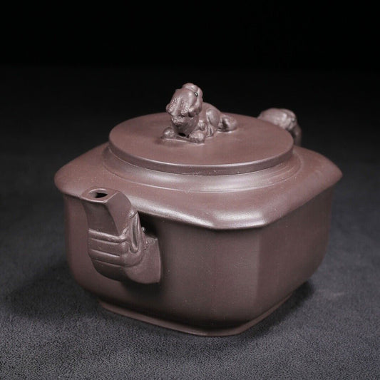 Vintage Chinese Yixing Purple Clay Teapot Zisha Ceramic Dragon Lion Teaware Rare