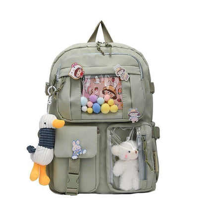 Women Backpacks Waterproof Multi-Pocket Nylon School Student Bag 40*11*30 CM 1PC
