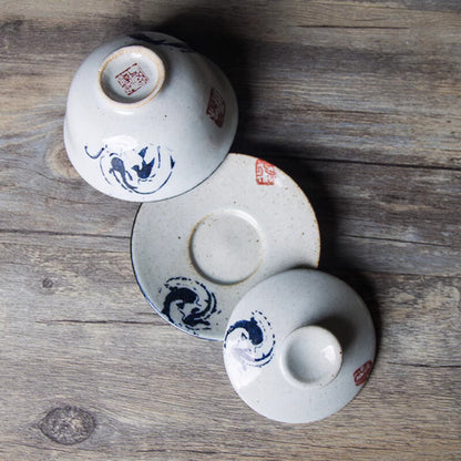 Jingdezhen Ceramic Covered Bowl Hand-painted Tea Cup Kung Fu Tea Set Tea Infuser