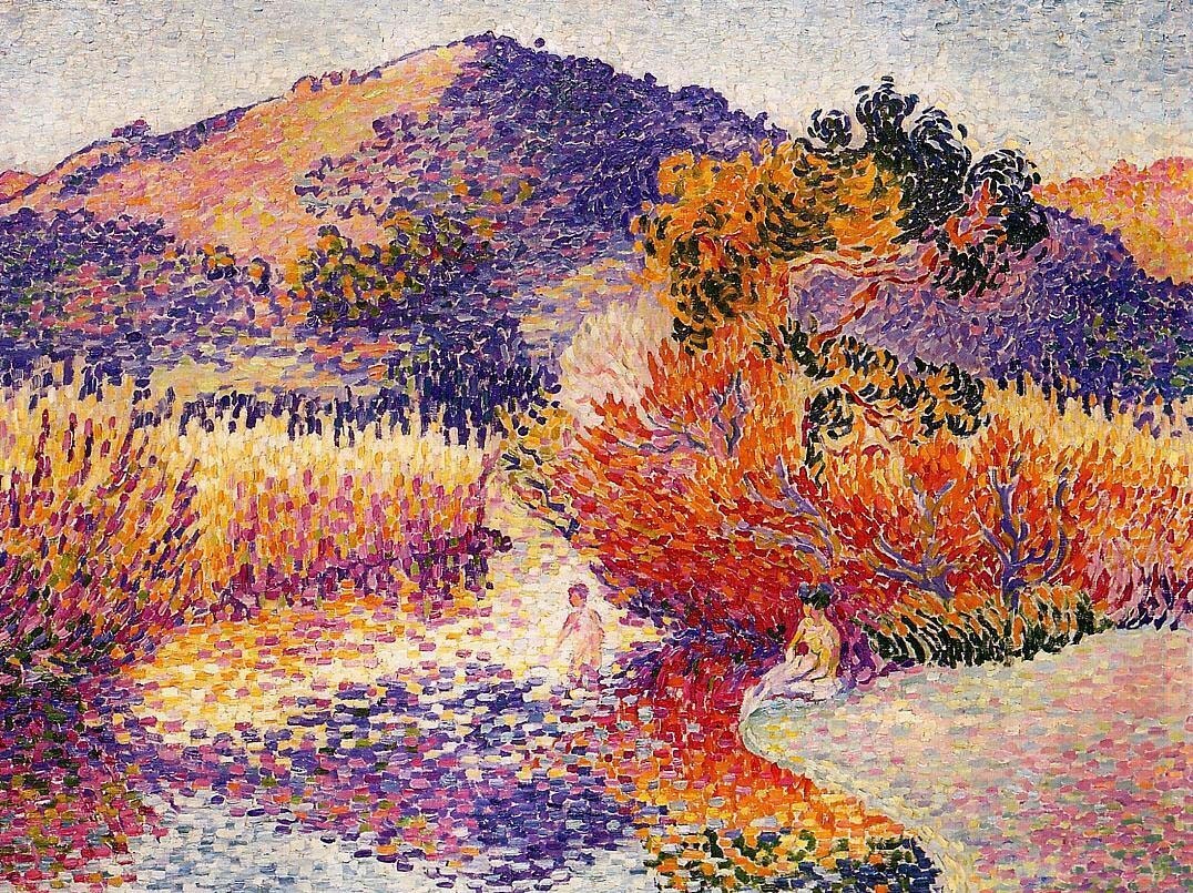 Oil painting River-in-Saint-cir-1908-Henri-Edmond-Cross-Oil-Painting landscape
