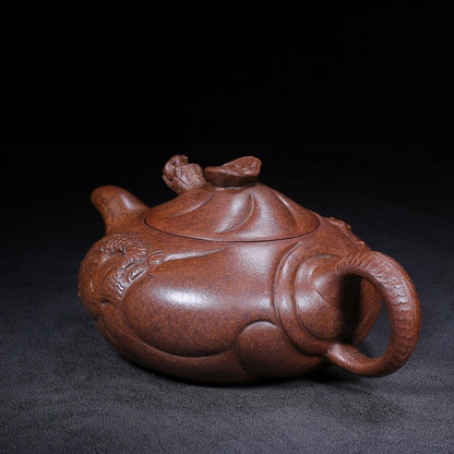 Chinese Yixing Zisha Clay Handmade Exquisite Teapot （鱼化龙 底款：朱可心）