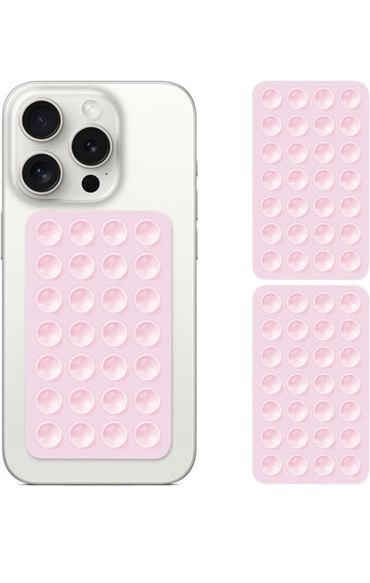 2 Pk Silicone Suction Cup Phone Case Mount Strong Grip Holder for iPhone/Android