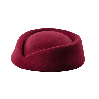 Women Wool Felt Beret Hat Teardrop Fancy Stewardess Air Hostesses Dress Hat