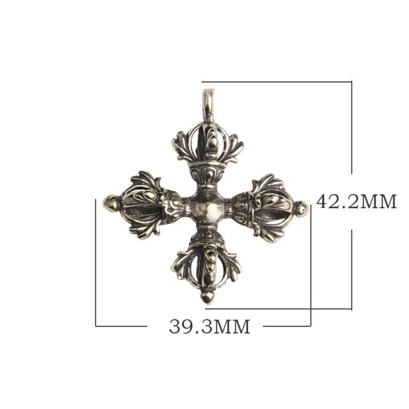 New Copper Cross Vajra Pestle Ornaments Pure Brass Buddhist Religious Instrument