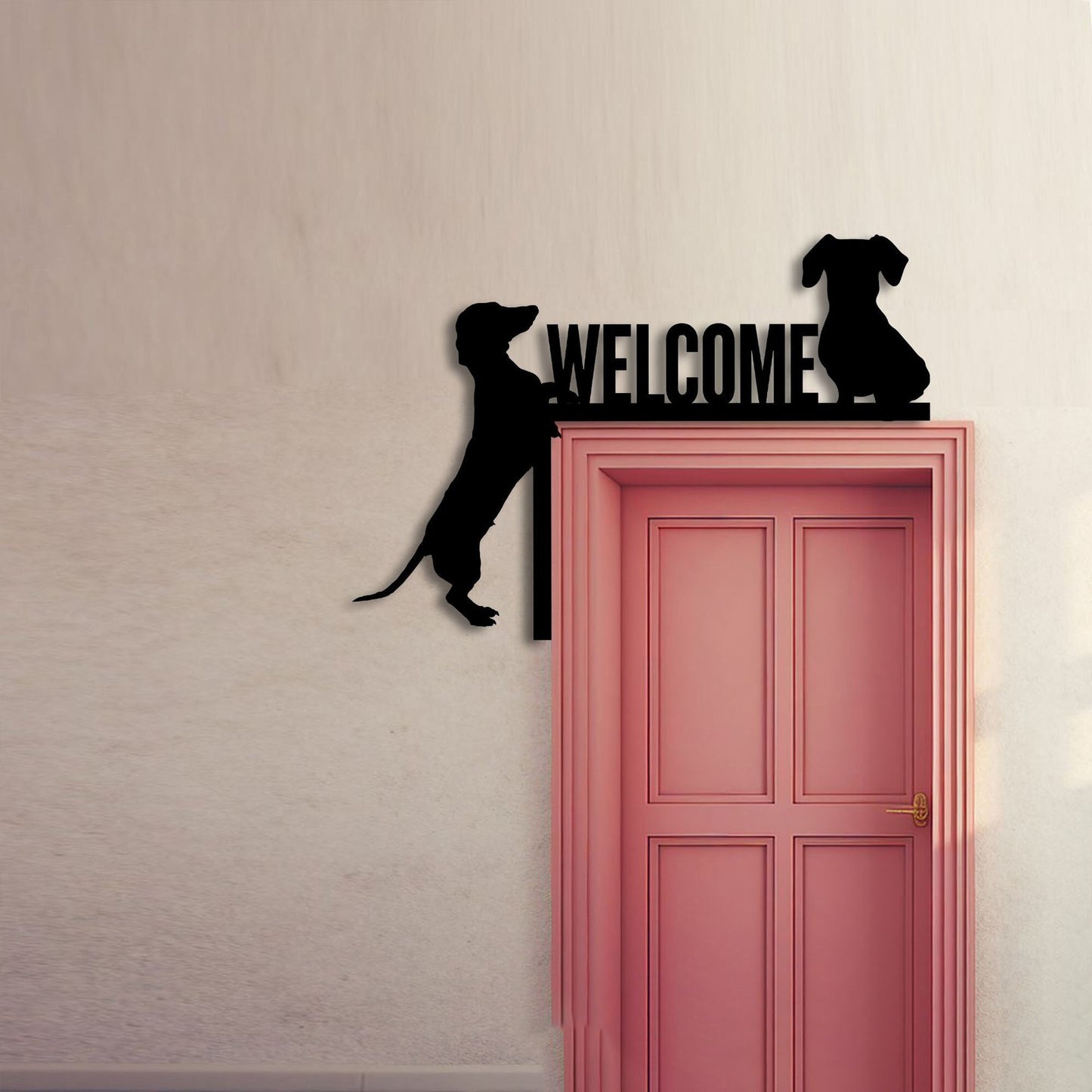 Wiener Dog Welcome Metal Wall Art Dachshund Pet Lover Gift Home Decor