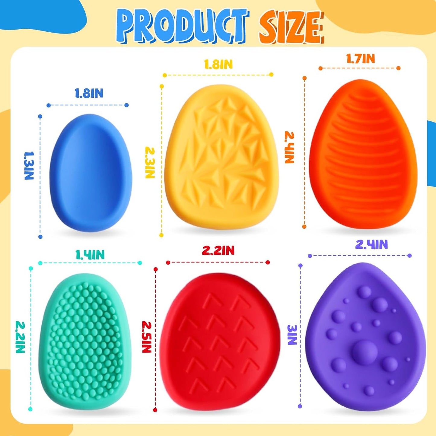 Sensory Worry Stones Fidget Toys for Adults Kids 6 Pack Textured Sensory Stones