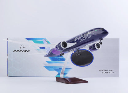 1:130 43CM RIYADH AIR BOEING 787 Passenger Airplane Landing Gear Resin Model