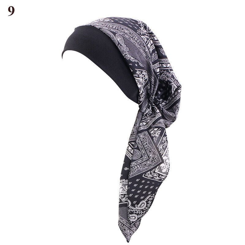 Ladies Long Tail Chemo Cap Turban Hat Headscarf Braid Hat Fashion Pirate Cap