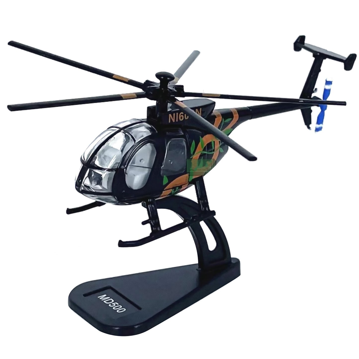 7.4cm Diecast Alloy 1/100 Scale USA Bird MD500 Helicopter Model Toy Gift