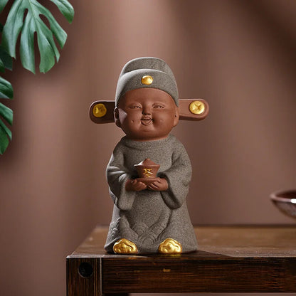Figure Decoration Statue,Chinese Style Champion Lang,Home Office Tea Table Decor