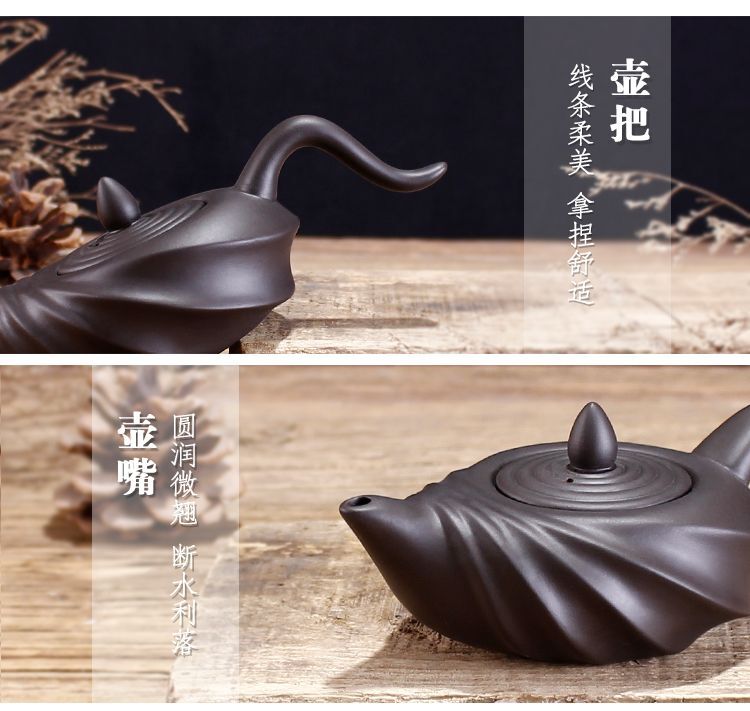 Black Chinese Teasets Kung Fu Teapot Modern Purple Clay Art Tea Pot Handmade