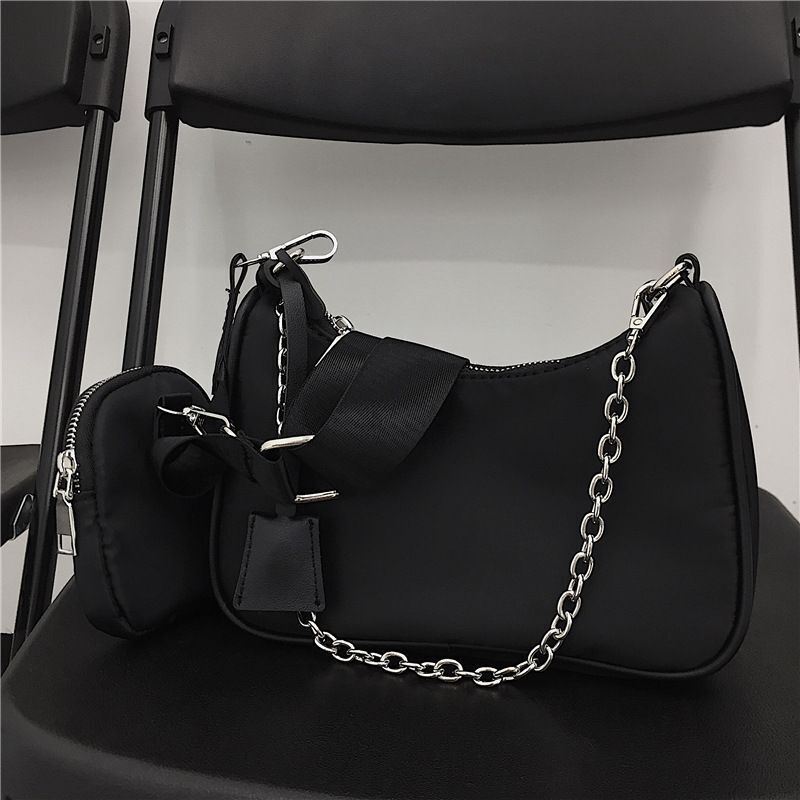 Hobos Underarm Bag Oxford Nylon Shoulder Crossbody Bags Chain Small Handbags 1PC