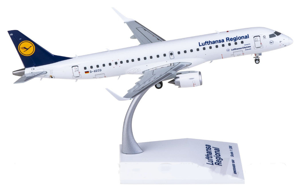 1:200 JC Wings Lufthansa Embraer ERJ-190LR Passenger Diecast Airplane Model