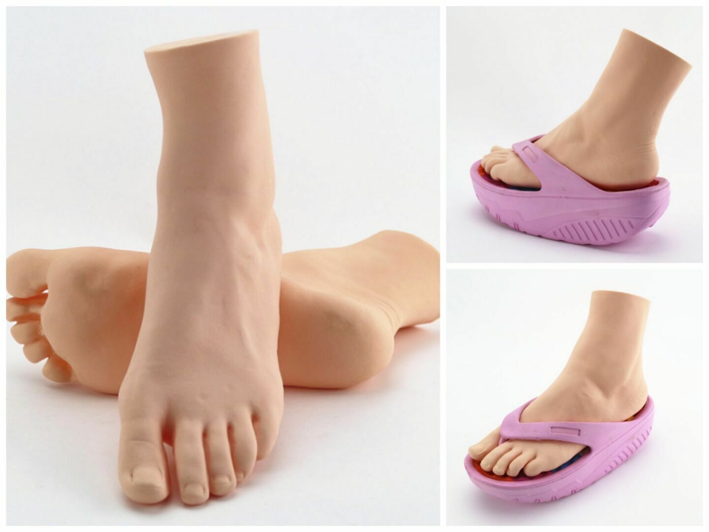 Women Mannequin Foot 1 Pair Left Right Feet Realistic Display Stands PVC 20/23cm