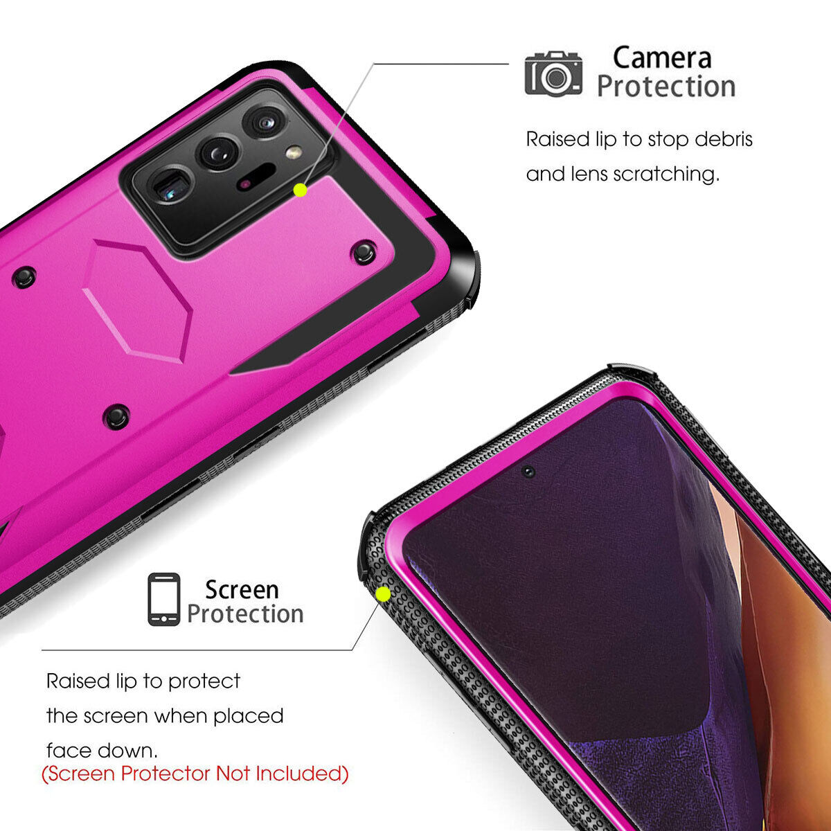 For Samsung Galaxy Note 20 Ultra Heavy Duty Clip Holder Case Cover, / Accessory