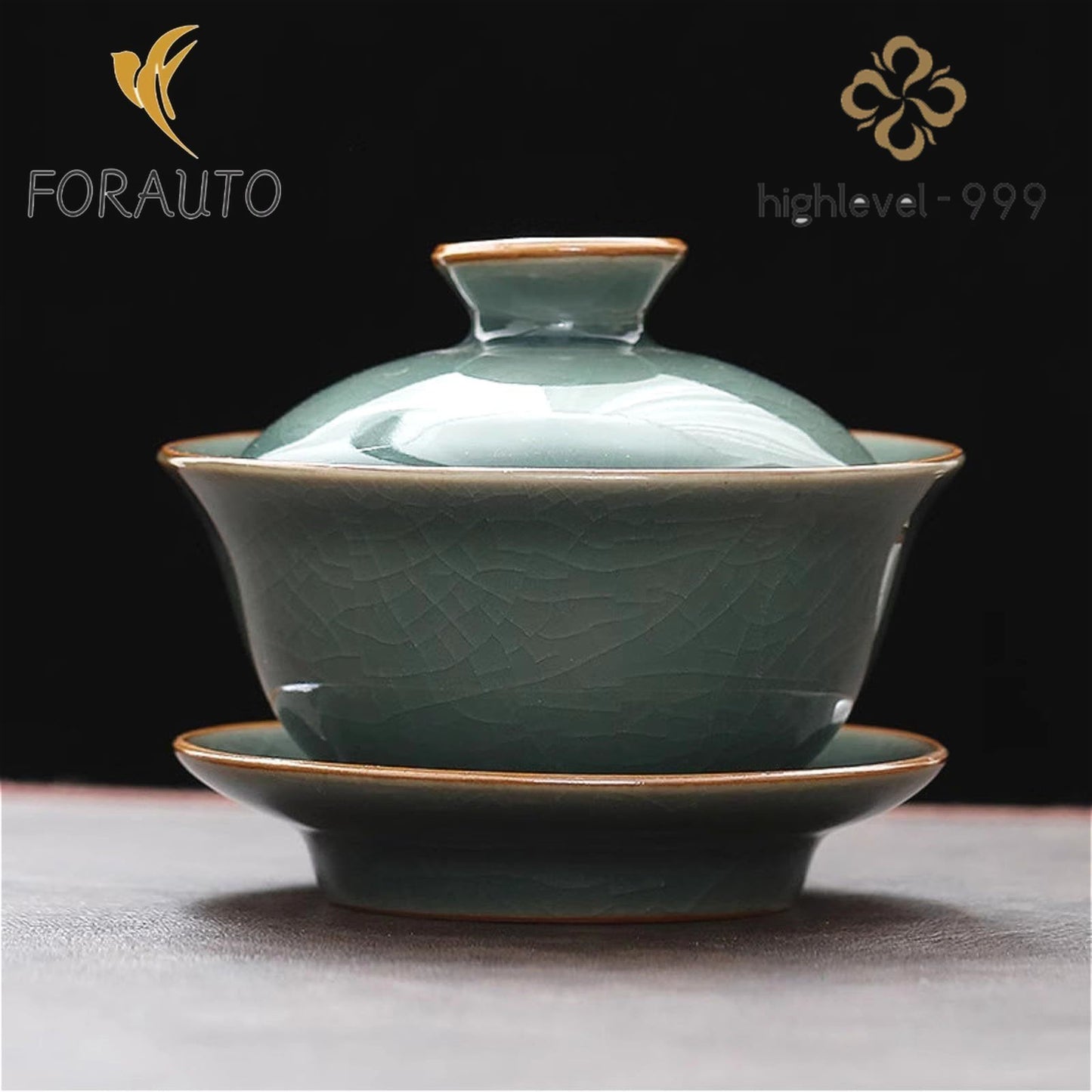 Crackled Glaze Ceramics Gaiwan 125ml 4.1oz Heat-resistant Chinese Kungfu Tea Set