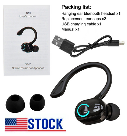 Wireless Bluetooth 5.1 Earpiece Headset Driving Trucker Earbuds Noise Cancelling