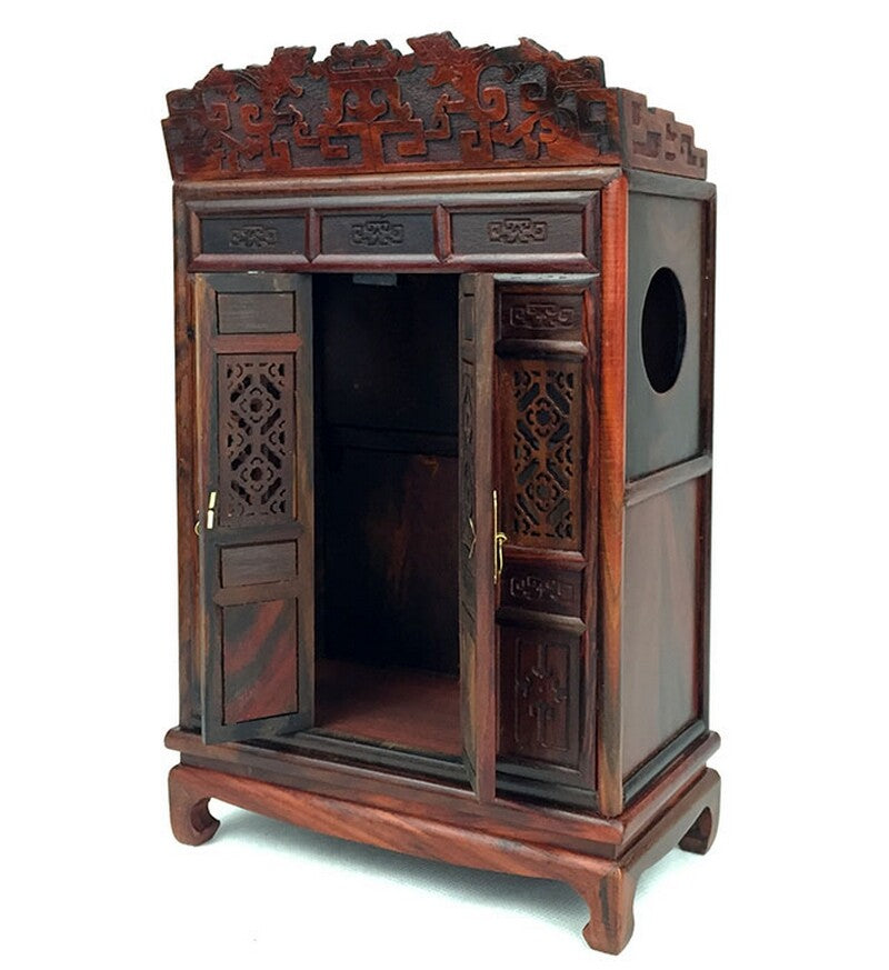 New Buddha Altar Butsudan God Zen Portable Praying Decor Rosewood Carved Shrine