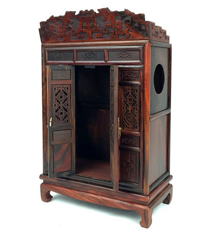 New Buddha Altar Butsudan God Zen Portable Praying Decor Rosewood Carved Shrine
