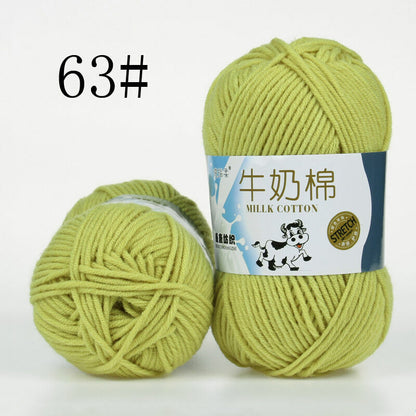 Hot Sale 50g Hand-woven Chunky Yarn Soft Milk Cotton Knitting Baby wool yarn