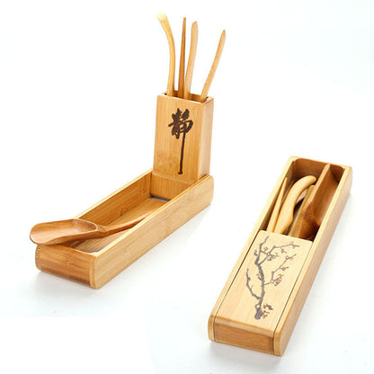 Tea Spoon Kit Box Folding Tea Tool Tea Needle Set Degrees Rotation Clean Clip