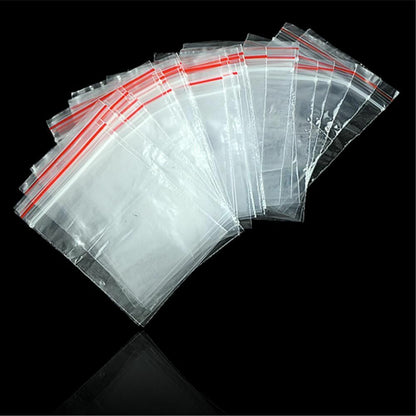 Clear Stand Up 100Pcs/Lot Pouch Plastic Lock Bag Zipper Transparent Food Storage